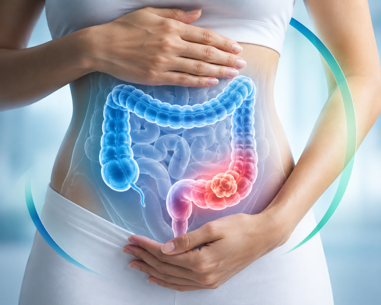 Colorectal cancer care illustration