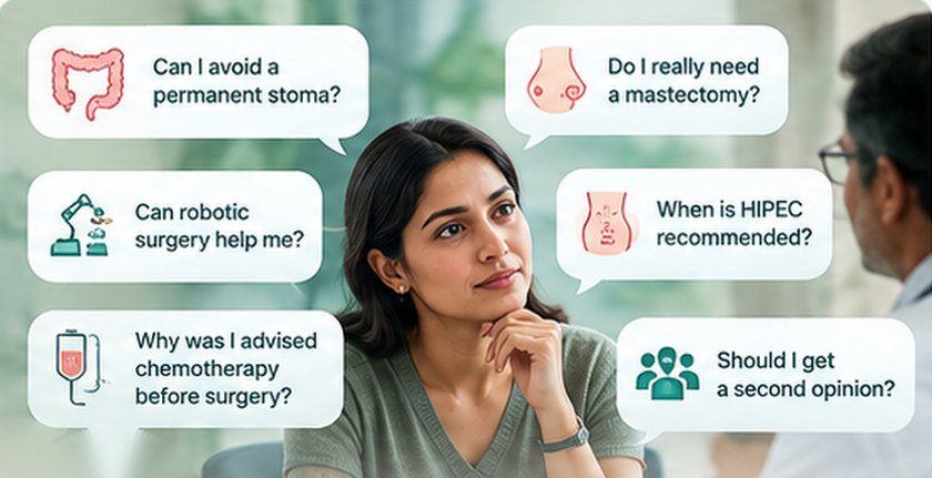 Patient thinking about common cancer surgery questions