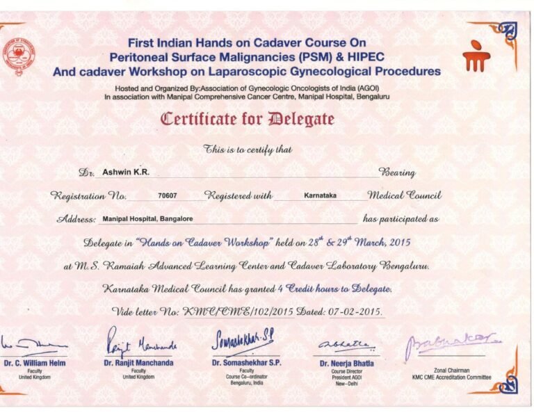 Peritoneal Cancer Surgery Operative Workshop — Operative workshop