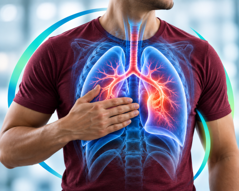 Thoracic cancer care illustration